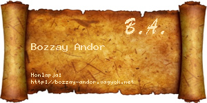 Bozzay Andor névjegykártya